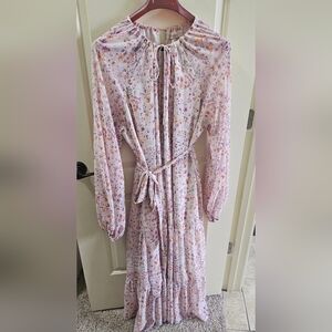 Ivy City Co Floral Dress with Pink and Yellow Accents